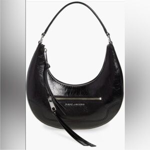 NWT Marc Jacobs Sleek Black Crinkle Cruiser Handbag
